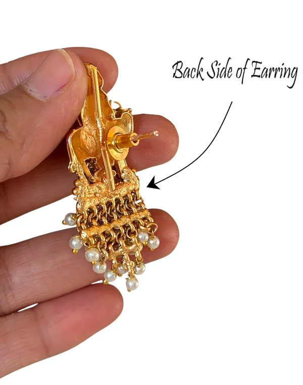 Gold_Brass_Temple_Pearl_Cluster_Stud_Earrings_For_Women