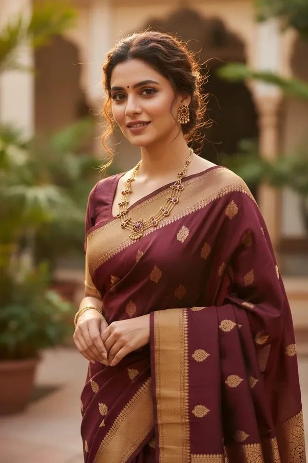 Gold_Brass_Red_Stone_South_Indian_Layered_Necklace_Set_For_Women