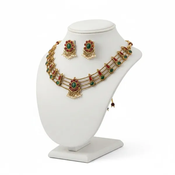 Gold_Brass_Stone_Layered_Temple_Necklace_Set_For_Women