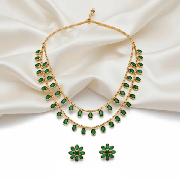 Gold_Alloy_Green_Stone_Layered_Ethnic_Necklace_Set_For_Women