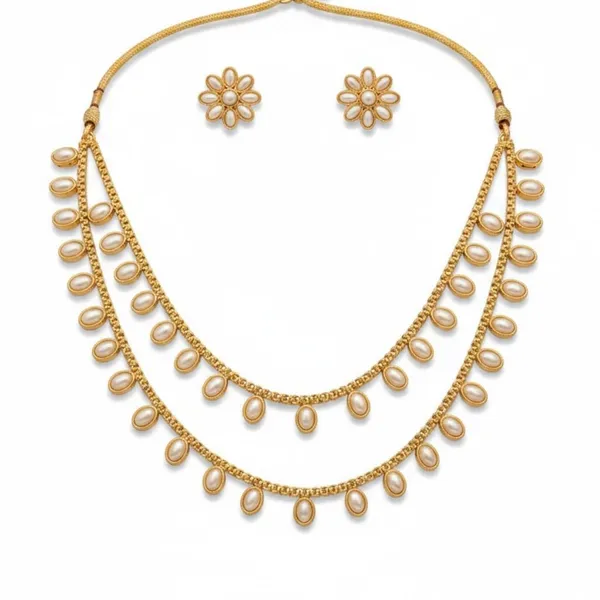 Gold_Alloy_Green_Stone_Layered_Necklace_Set_For_Women