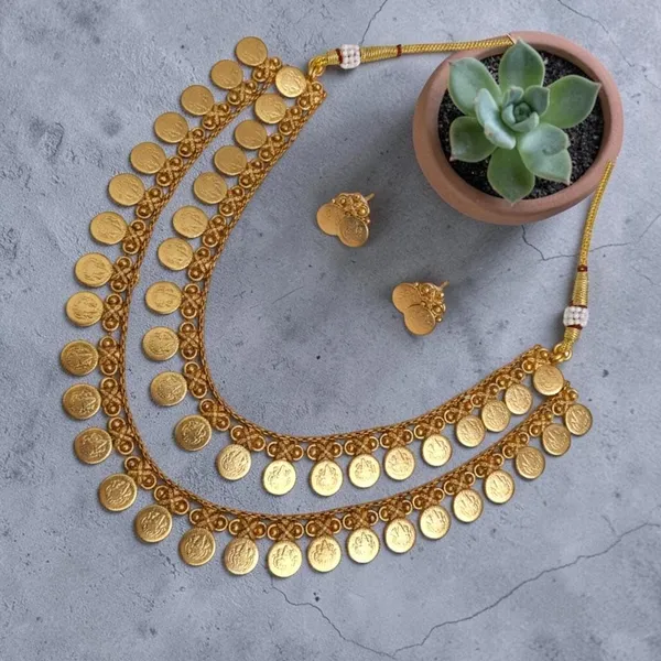 Gold_Brass_Antique_Kasu_Mala_Coin_Necklace_Set_For_Women
