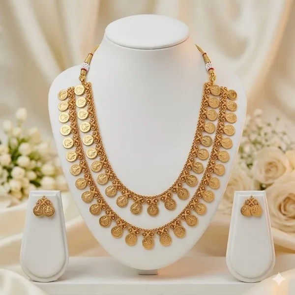 Gold_Brass_Antique_Kasu_Mala_Coin_Necklace_Set_For_Women