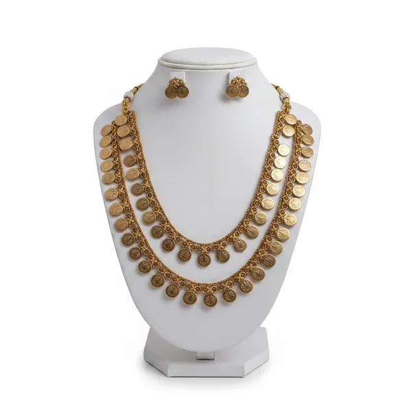 Gold_Brass_Antique_Kasu_Mala_Coin_Necklace_Set_For_Women