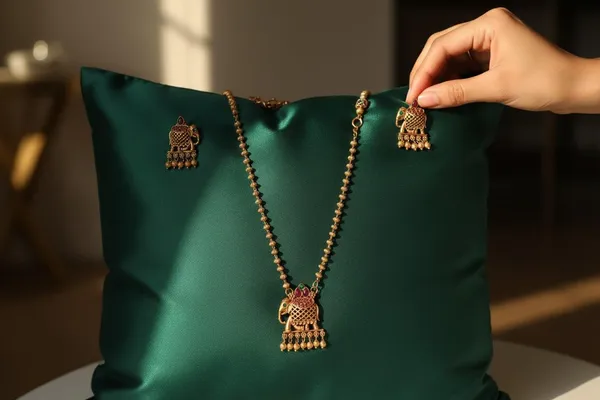 Gold_Brass_Matte_Antique_Temple_Pendant_Necklace_Set_For_Women