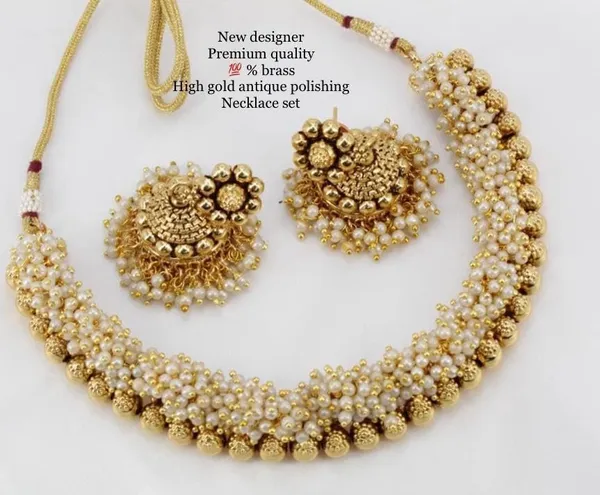 Gold_Brass_Antique_Pearl_Temple_Choker_Necklace_Set_For_Women