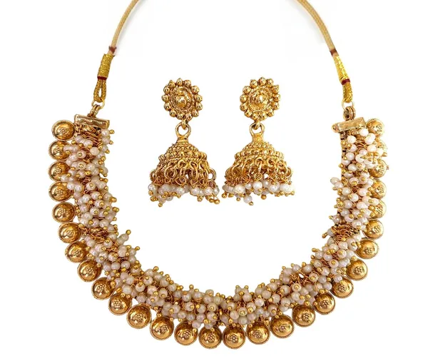 Gold_Brass_Antique_Pearl_Temple_Choker_Necklace_Set_For_Women