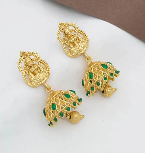 Gold_Brass_Temple_Laxmi_Motif_Jhumka_Earrings_For_Women
