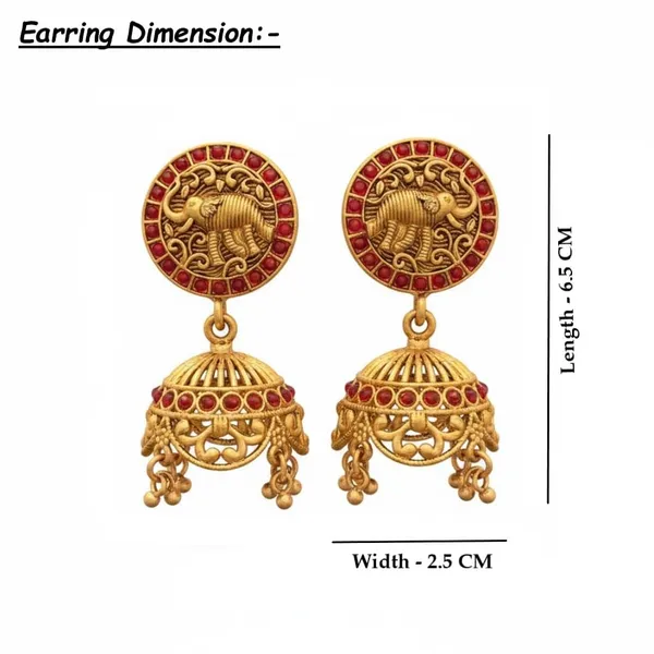Gold_Brass_Temple_Elephant_Motif_Jhumka_Earrings_For_Women