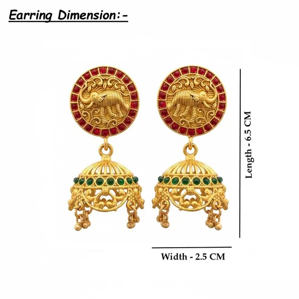Gold_Brass_Temple_Elephant_Motif_Jhumka_Earrings_For_Women