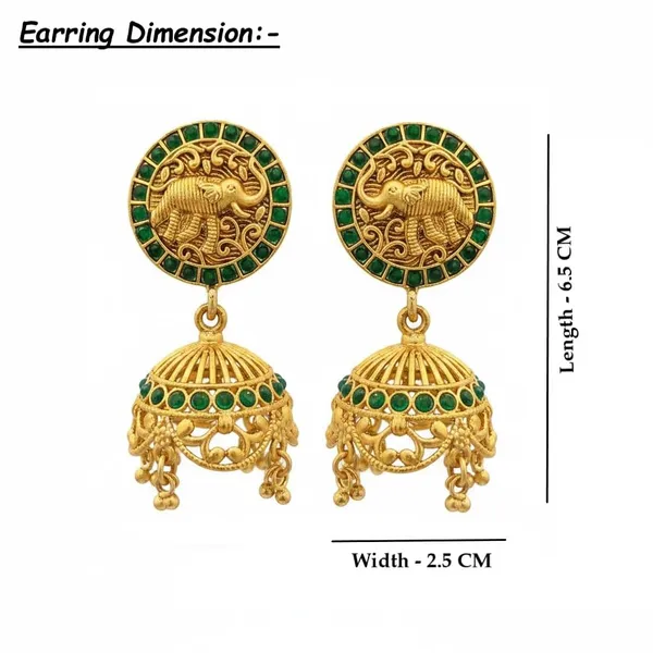 Gold_Brass_Temple_Elephant_Jhumka_Earrings_For_Women