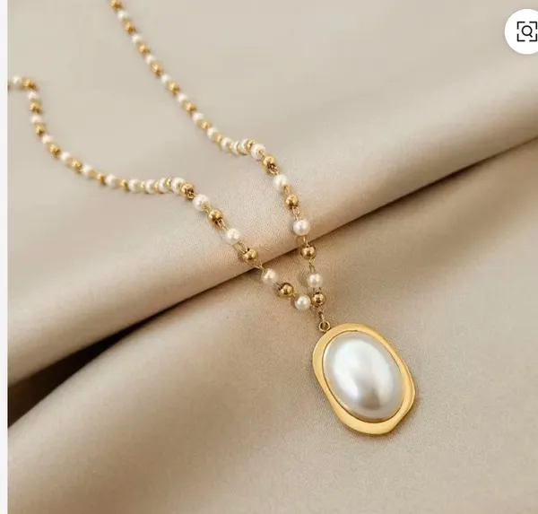 Gold_Stainless_Steel_Heart_Pearl_Necklace_Set_For_Women