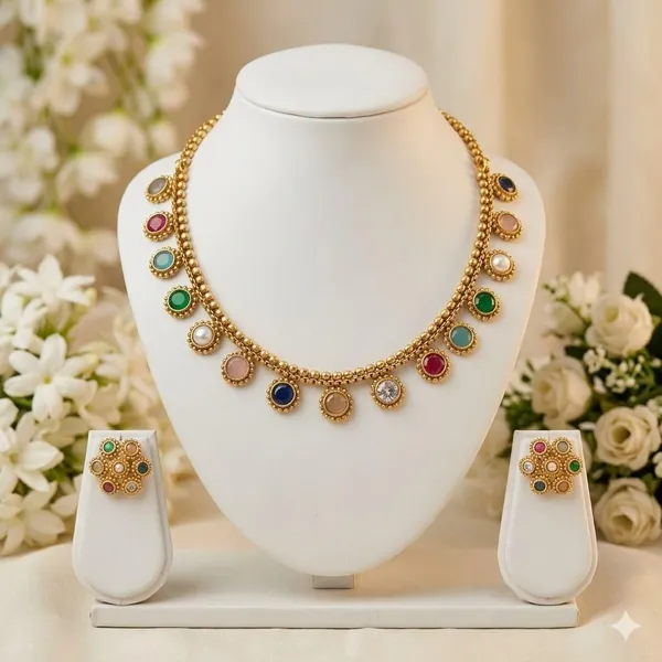 Multicolor_Brass_Ethnic_Stone_Necklace_Set_For_Women