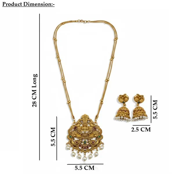 Gold_Brass_Lakshmi_Temple_Pearl_Drop_Long_Necklace_Set_For_Women