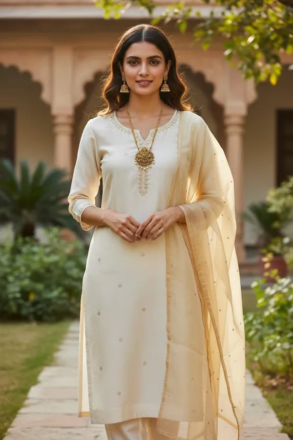 Gold_Brass_Lakshmi_Temple_Pearl_Drop_Long_Necklace_Set_For_Women