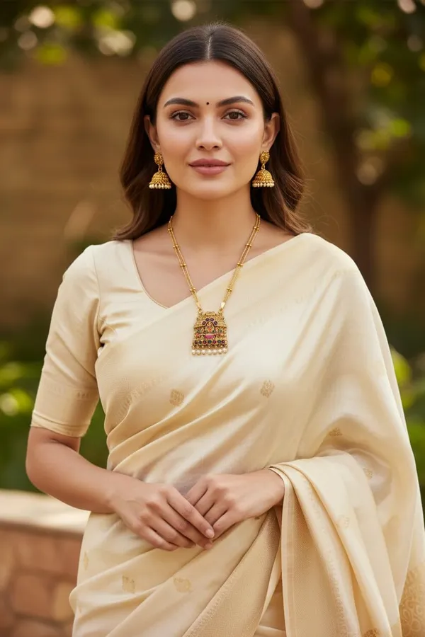 Gold_Brass_Temple_Gopuram_Lakshmi_Long_Necklace_Set_For_Women