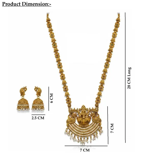 Gold_Brass_Lakshmi_Temple_Haram_Long_Necklace_Set_For_Women