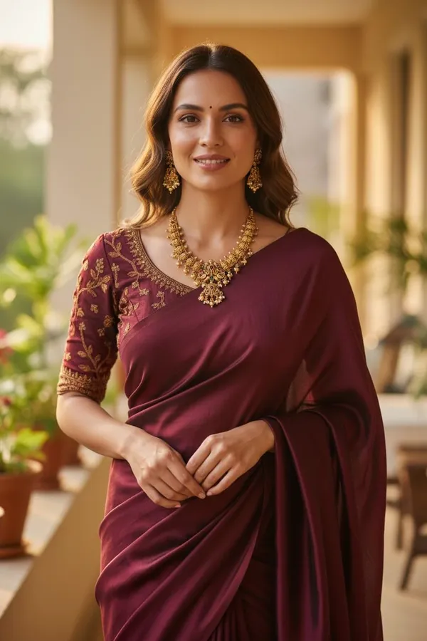 Gold_Brass_Antique_Temple_Pearl_Drop_Necklace_Set_For_Women