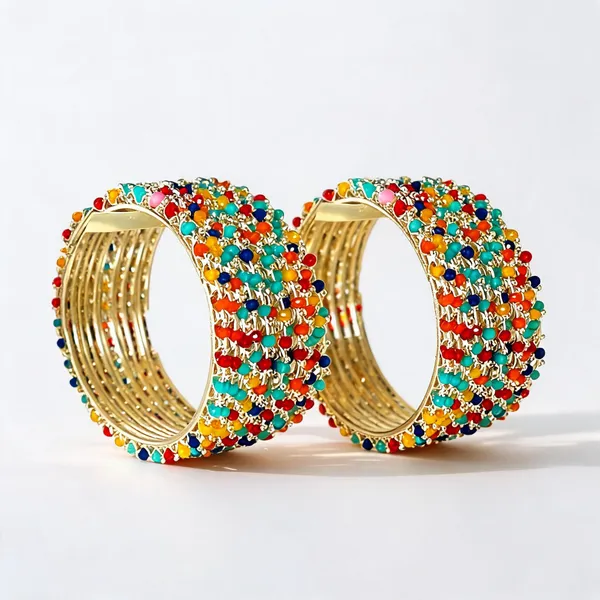 Multicolor_Beaded_Handcrafted_Bangles_Set_For_Women_Pack_Of_12