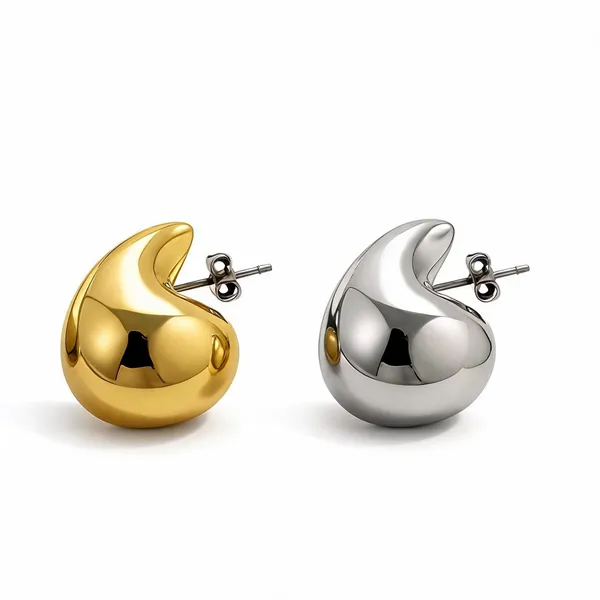 Gold_Silver_Alloy_Chunky_Dome_Twisted_Hoop_Earrings_Set_For_Women_Pack_Of_2