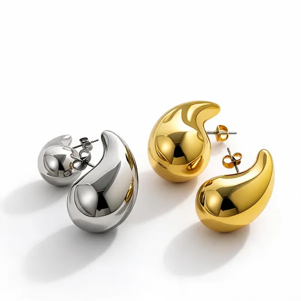 Gold_Silver_Alloy_Chunky_Dome_Twisted_Hoop_Earrings_Set_For_Women_Pack_Of_2