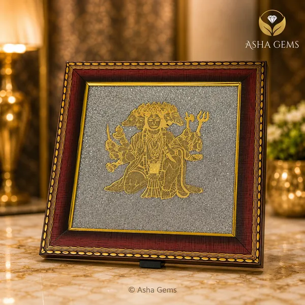 Panchmukhi_Hanuman_Ji_Gold_$_Pyrites_Photo_Frame