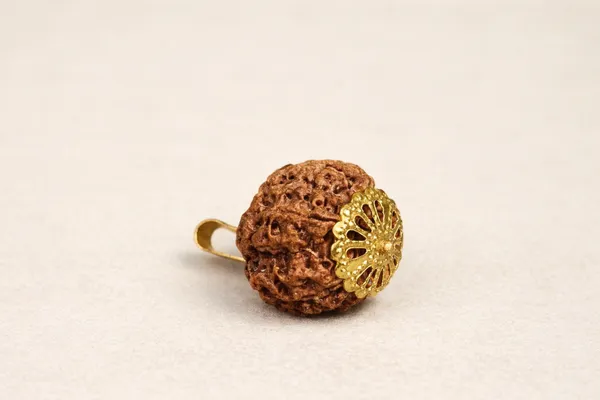 4_Mukhi_Rudraksha_Bead_With_Gold_Tone_Cap_Pendant