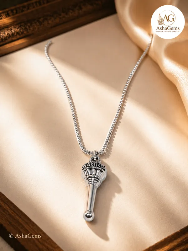 Silver_Plated_Hanuman_Gada_Pendant_Chain_Necklace_"Jai_Shree_Ram"