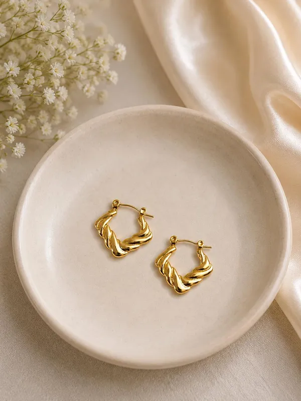 Golden_Anti-Tarnish_Steel_Twisted_Rope_Square_Hoop_Earrings_For_Women
