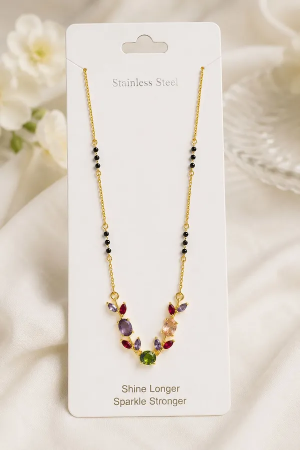 Gold_Steel_Multicolor_Stone_Black_Bead_Mangalsutra_Necklace_For_Women