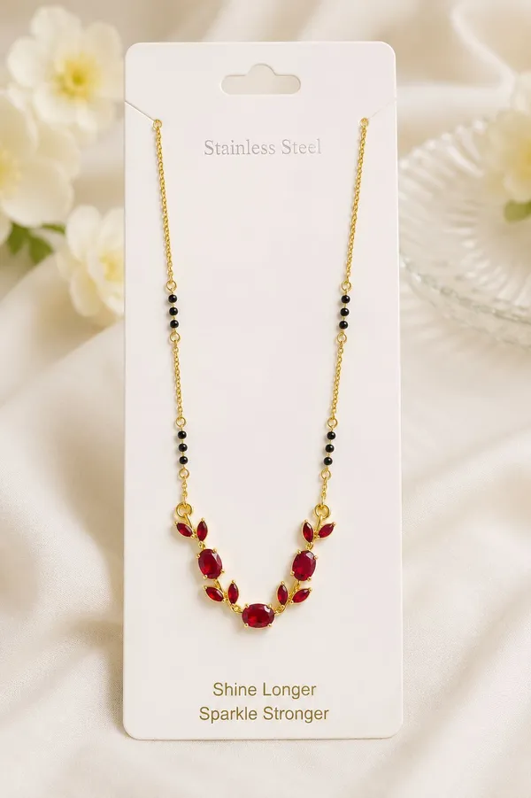 Gold_Steel_Ruby_Red_Stone_Tulsi_Mangalsutra_Necklace_For_Women