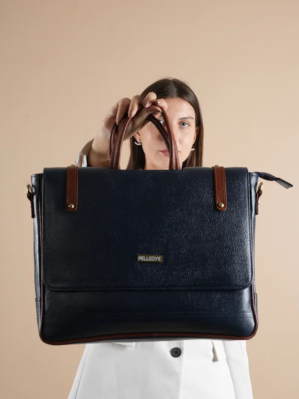 Blue_Leather_Laptop_Bag_For_Men_And_Women