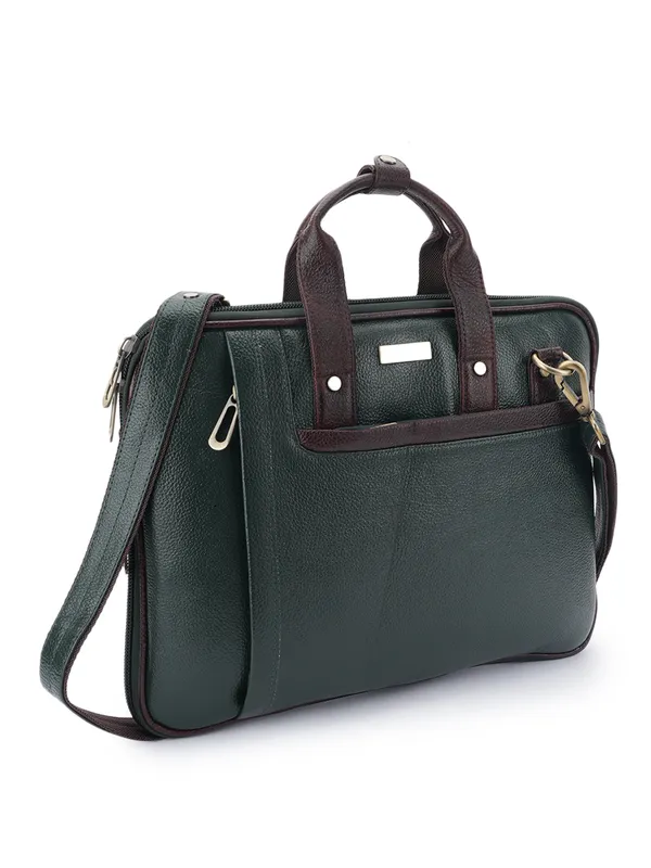 Green_Leather_Laptop_Bag_For_Men_And_Women