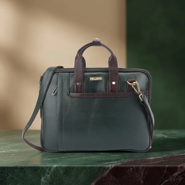 Green_Leather_Laptop_Bag_For_Men_And_Women
