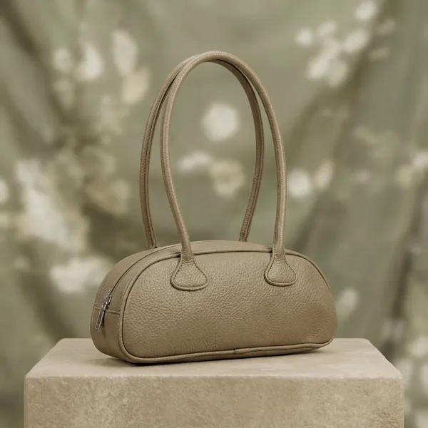 Beige_Leather_Pebble_Texture_Shoulder_Bag_For_Women