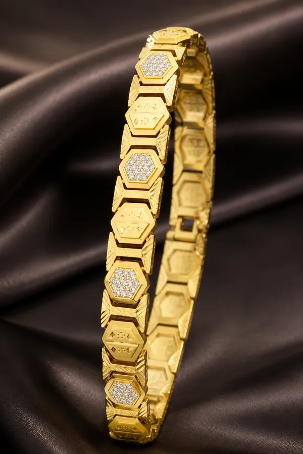 Premium_One_Gram_Gold_Plated_Hexagon_Bracelet_for_Gents_|_Daily_Wear_|_Bablu_Bhai_Jewels