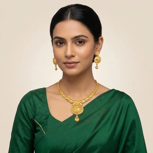 Gold_1_Gram_Gold_Necklace_And_Earring_Set_For_Women