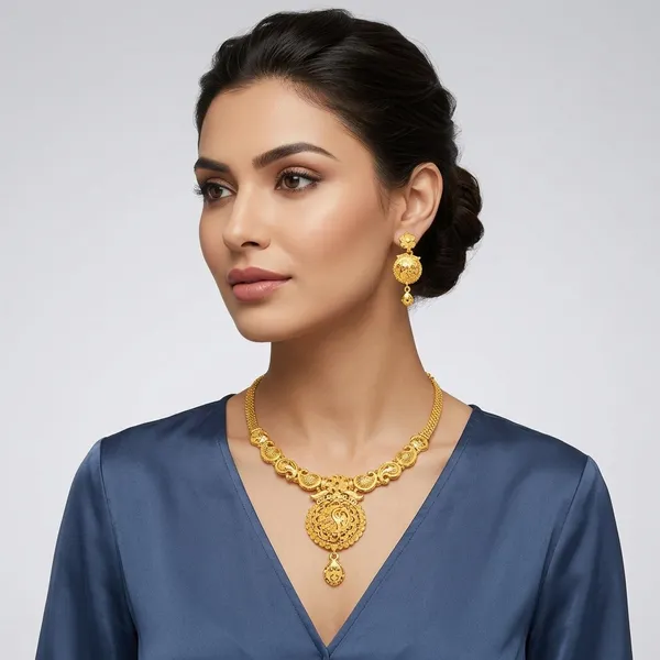 Gold_1_Gram_Gold_Necklace_And_Earring_Set_For_Women