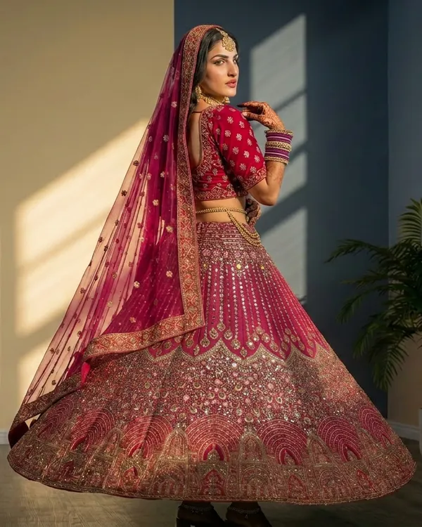 Rani_Pink_Embroidered_Lehenga_Set