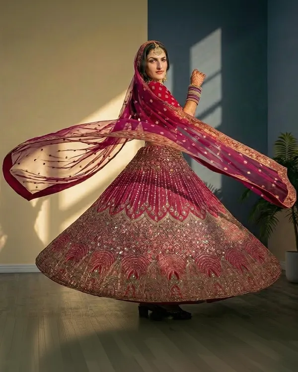 Rani_Pink_Embroidered_Lehenga_Set