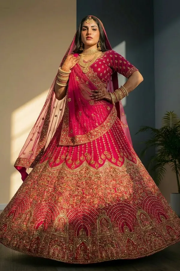 Rani_Pink_Embroidered_Lehenga_Set