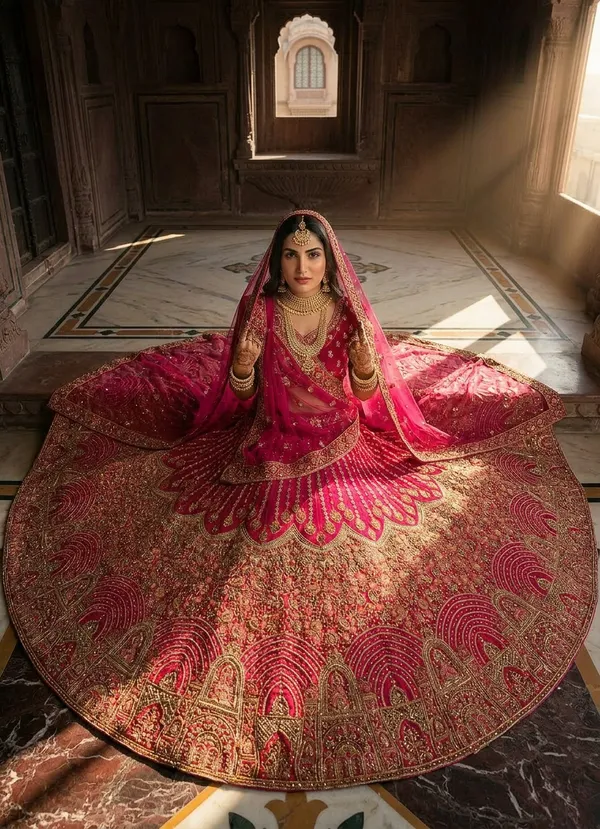 Rani_Pink_Embroidered_Lehenga_Set