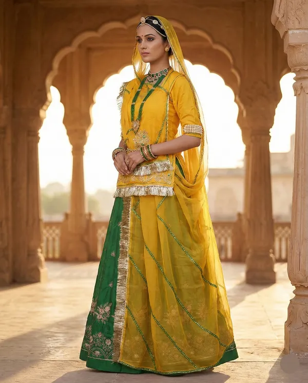 Rajwadi_Panna_Haldi_Lehenga
