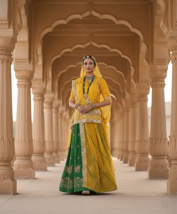 Rajwadi_Panna_Haldi_Lehenga