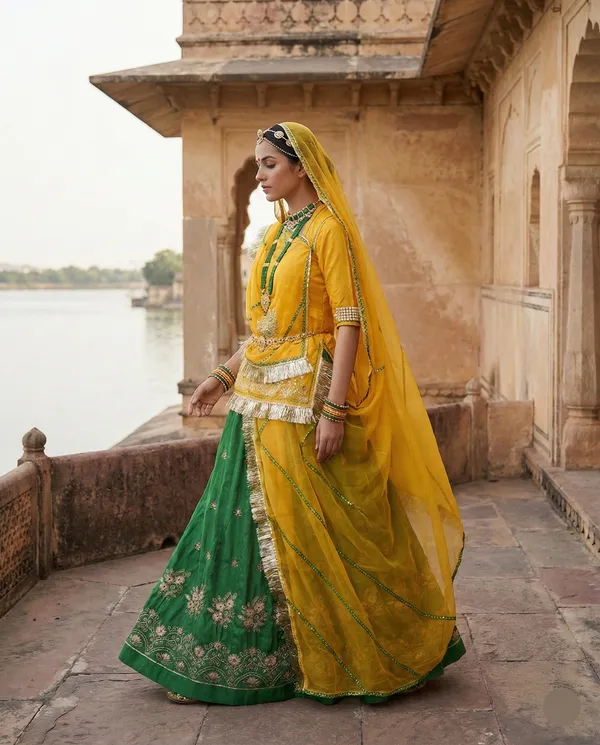 Rajwadi_Panna_Haldi_Lehenga