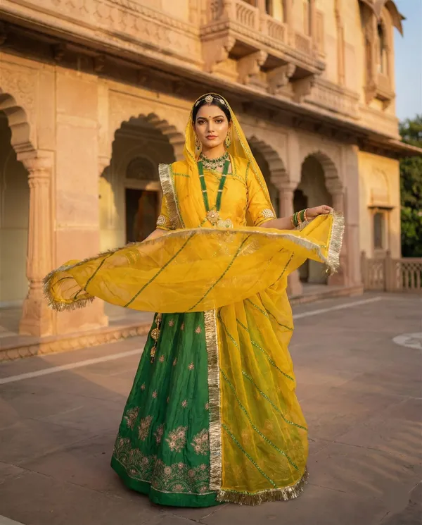 Rajwadi_Panna_Haldi_Lehenga