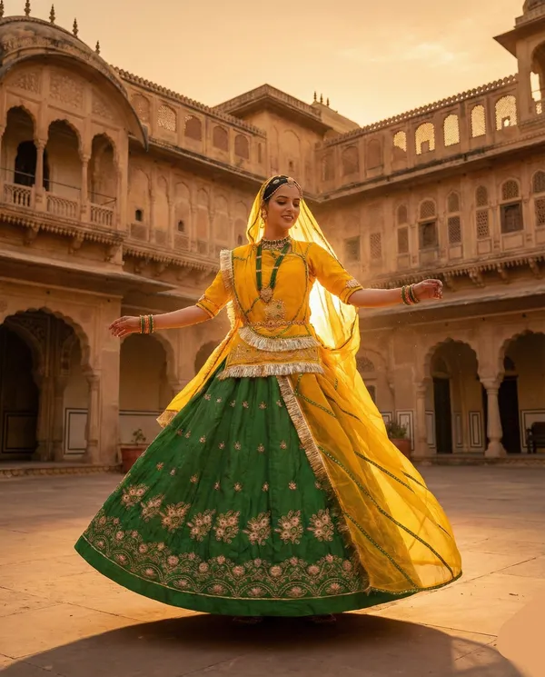 Rajwadi_Panna_Haldi_Lehenga