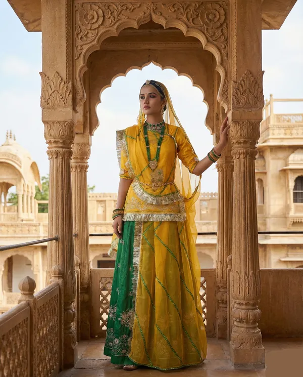 Rajwadi_Panna_Haldi_Lehenga