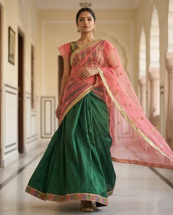 Emerald_Rani_Lehenga_Saree