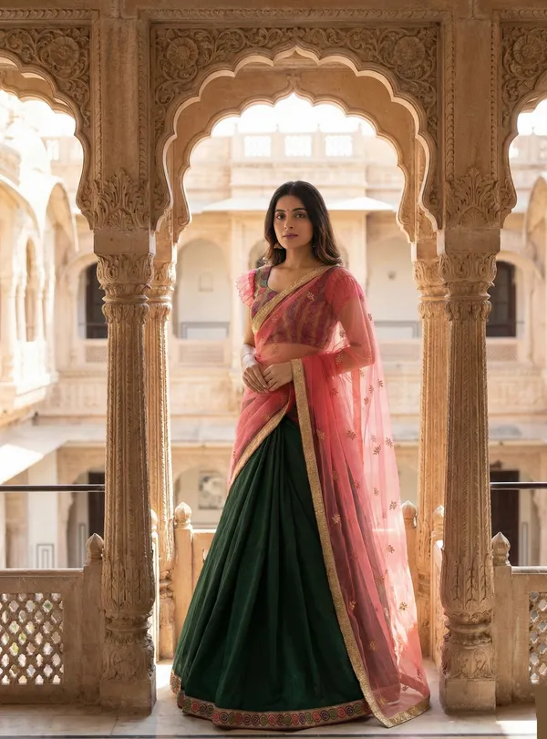 Emerald_Rani_Lehenga_Saree